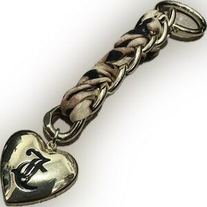 Juicy Couture Bag Charm/Keychain | Gold Tone w/ Leopard Print